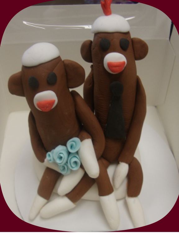 sock monkey wedding cake topper Our Custom Made Sock Monkey Cake Topper